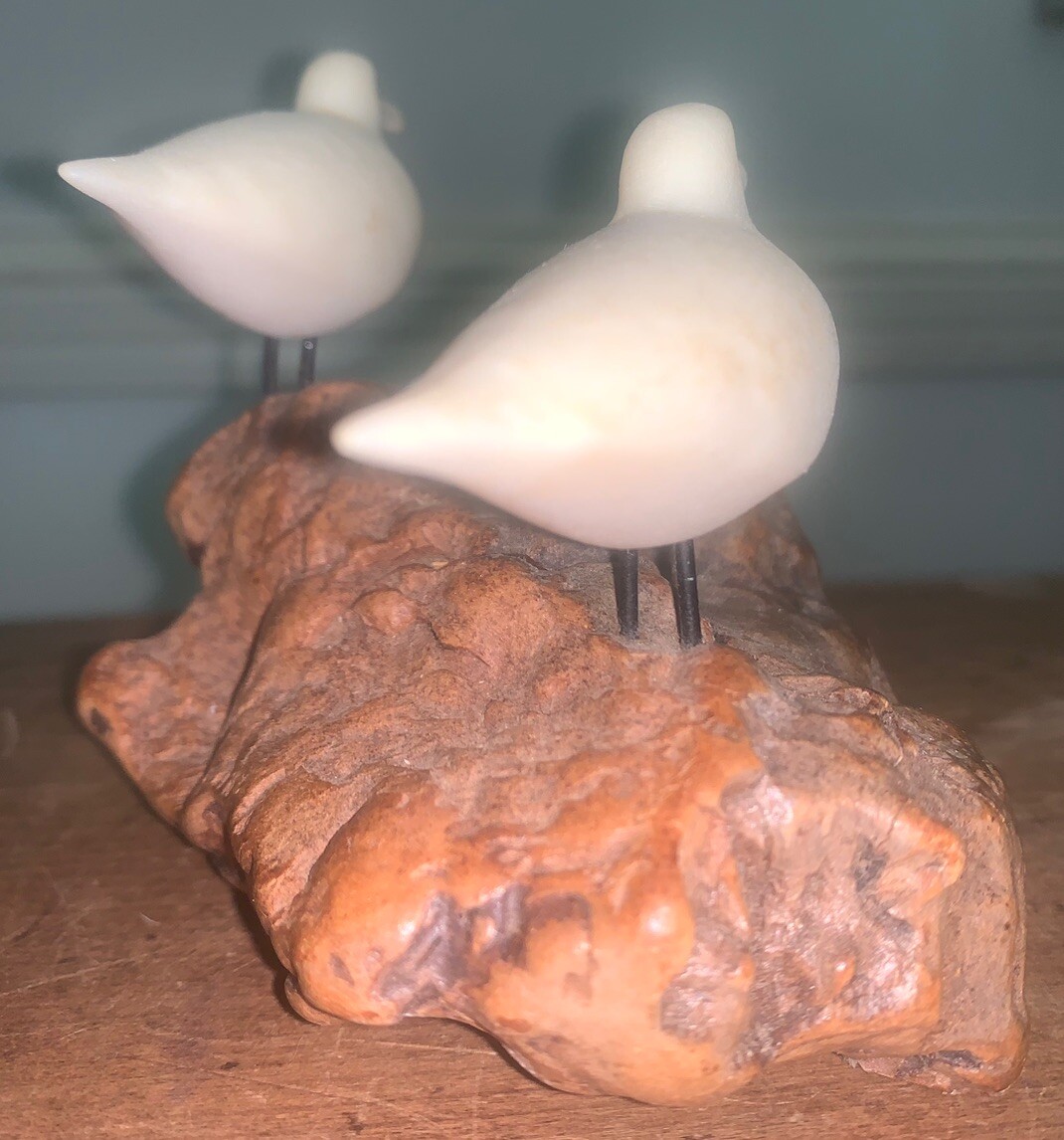 VTG ‘80s John Perry Signed Seagulls / Driftwood Sculpture 6”L 3.75”T Miniature