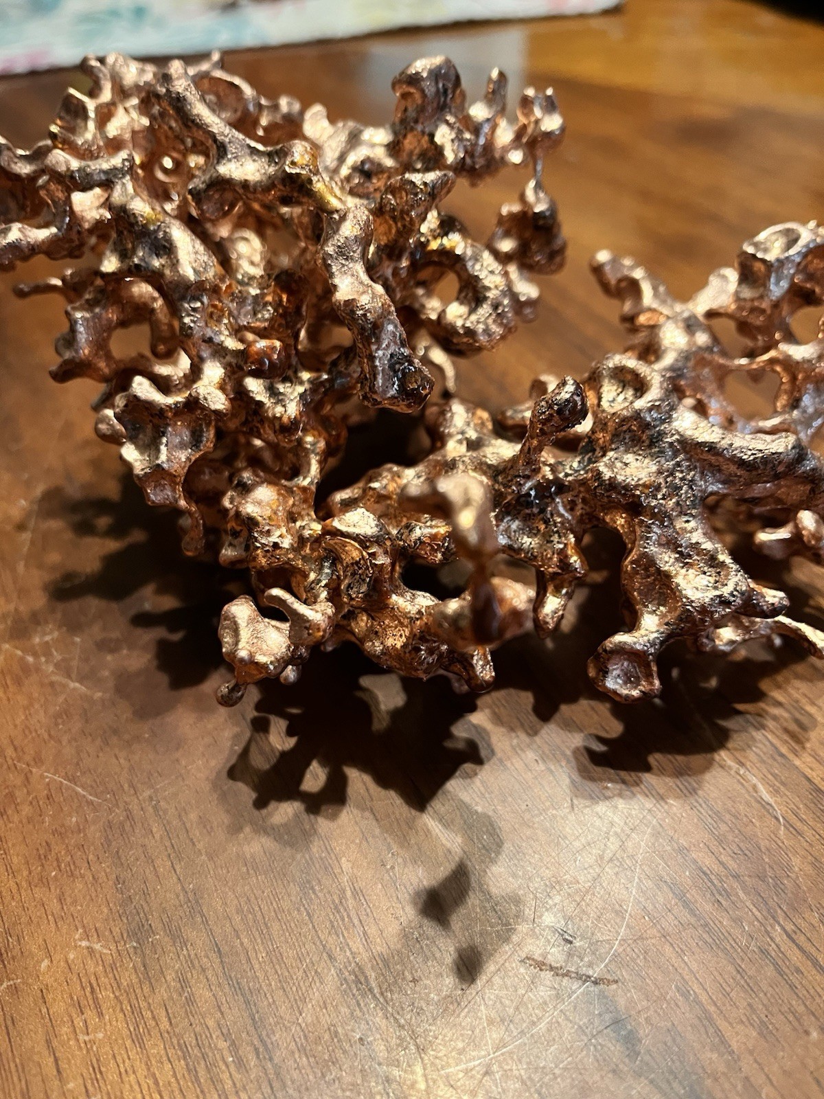 Copper Coral Hand Poured Copper Art Piece Abstract Sculpture Modern Art