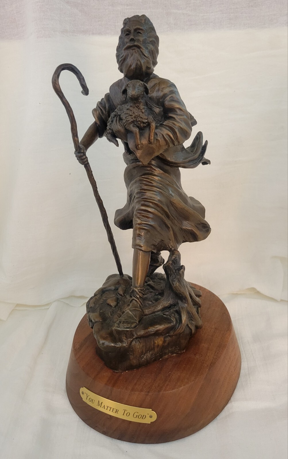 Rare 1985 Reagan Word Jesus God Shepherd & Lamb Bronze Statue Sculpture LE/35