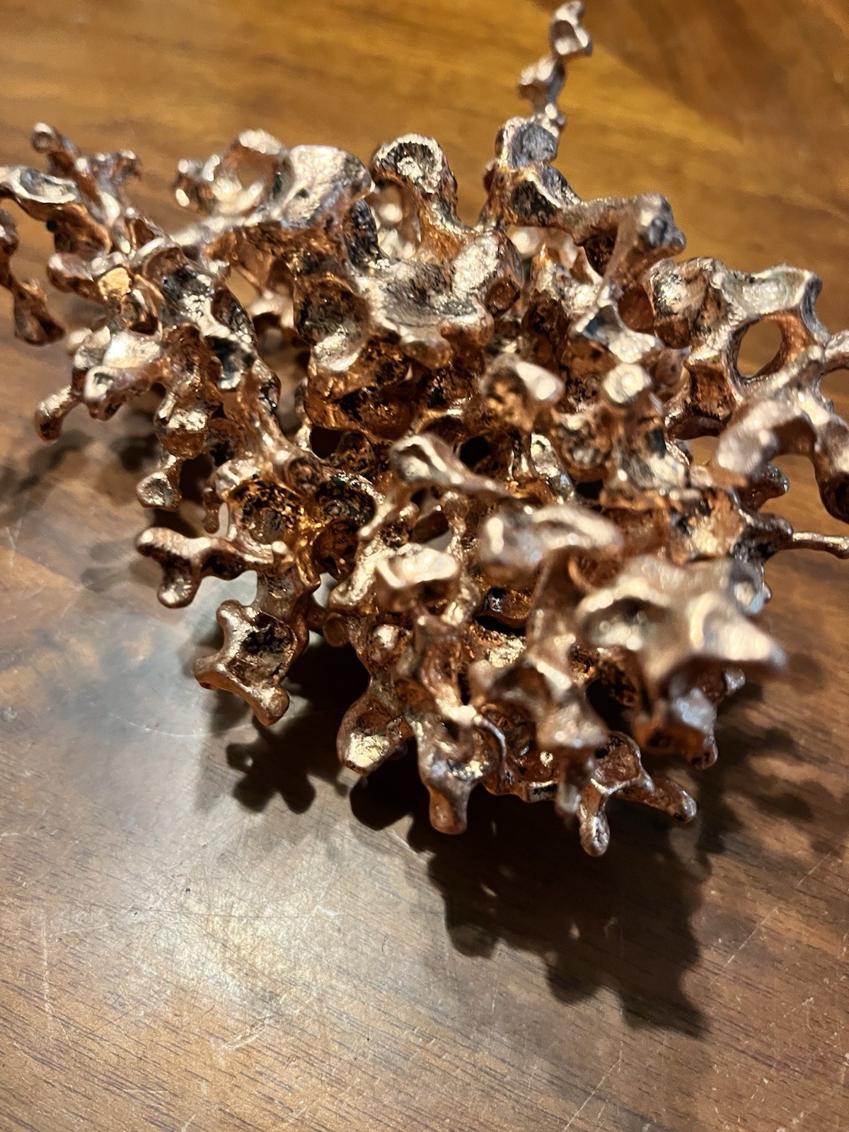 Copper Coral Hand Poured Copper Art Piece Abstract Sculpture Modern Art