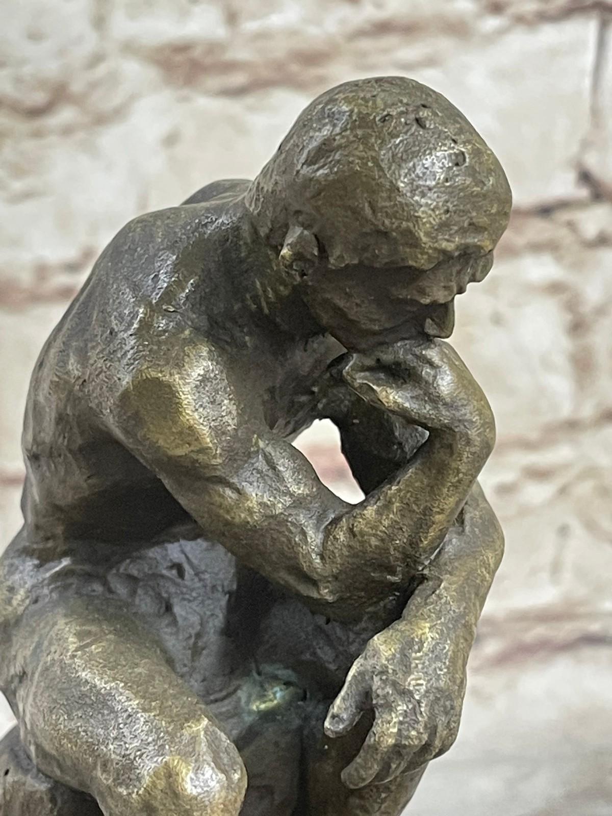 Hot Cast Bronze Realism Art Noveau Sculpture The Thinker Thinking Man Artwork
