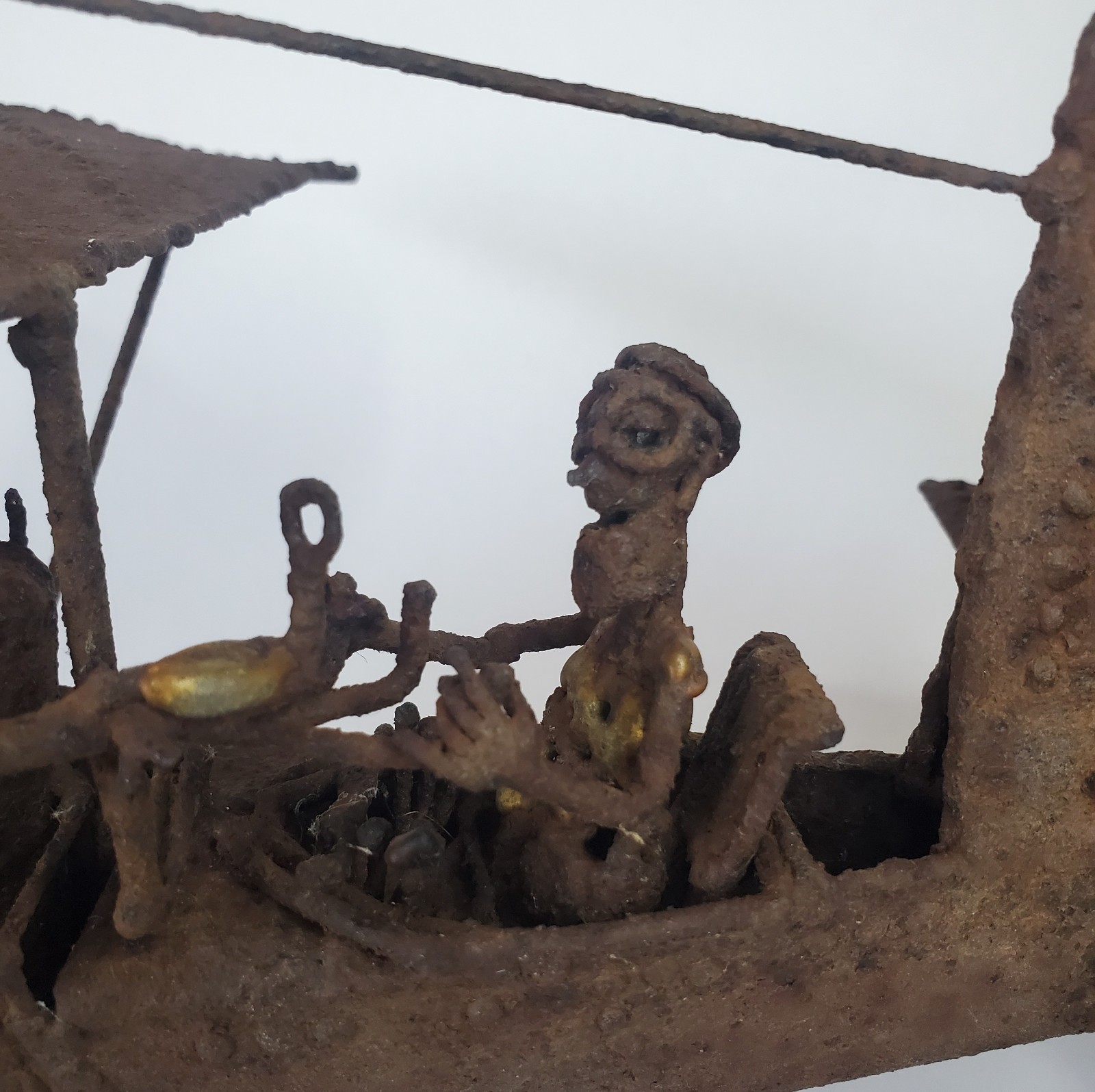 Handmade Metal Outsider Art Sculpture of a WWI Fighter Plane