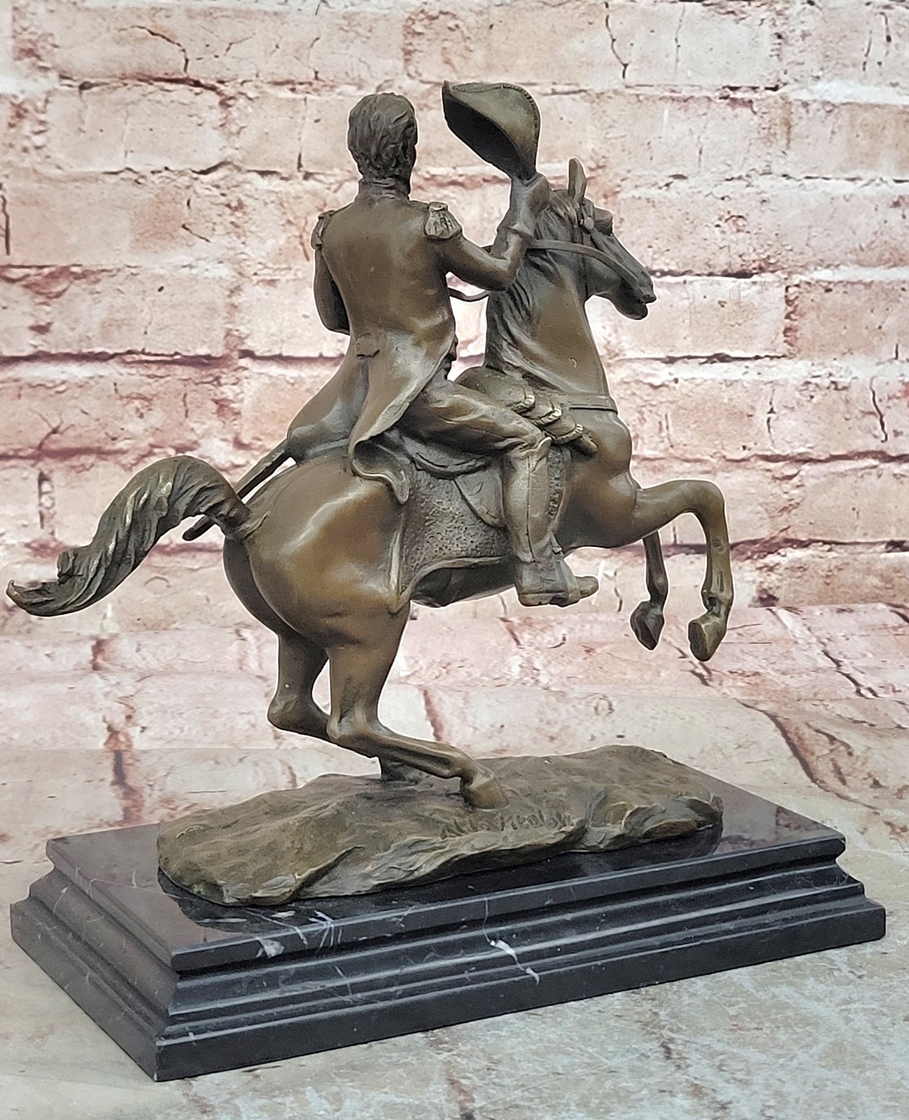 Aldo Vitaleh Group Statue « The Honor » Civil War General Jackson Rare Bronze Stat