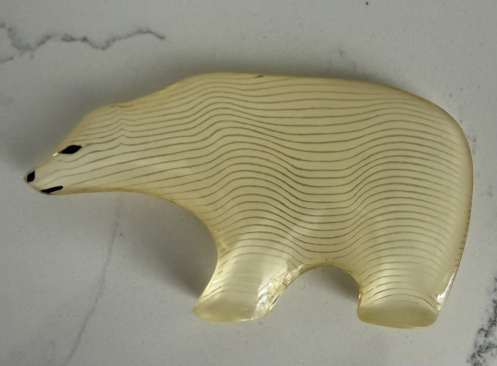 Vintage Abraham Palatnik Lucite Polar Bear Sculpture Op Art Acrylic 1970s MCM