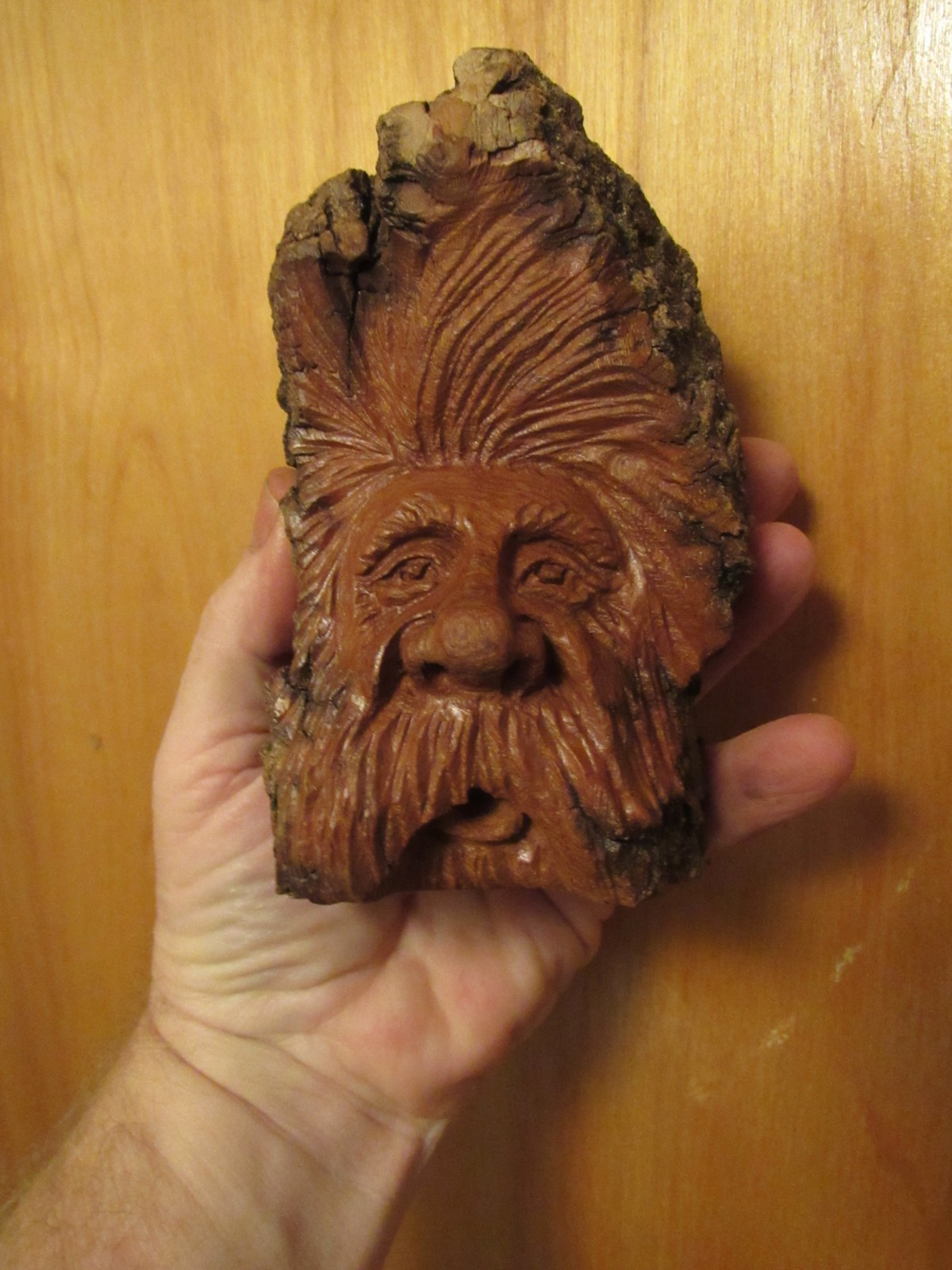 Wood Spirit Carving Wood Spirit Bark Spirit Tree Spirit Gnome Wizard #8