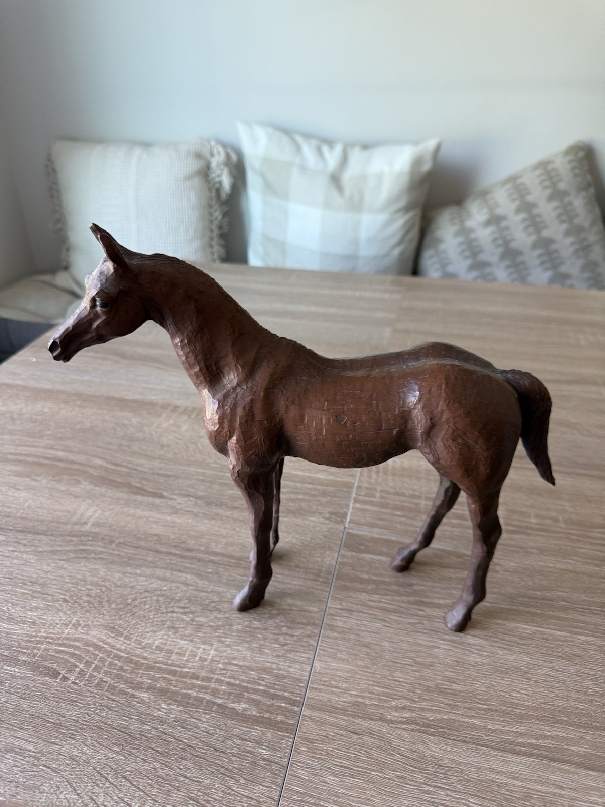 Vintage 11” Tall Red Mill Standing Horse Crushed Pecan Shells USA Equestrian