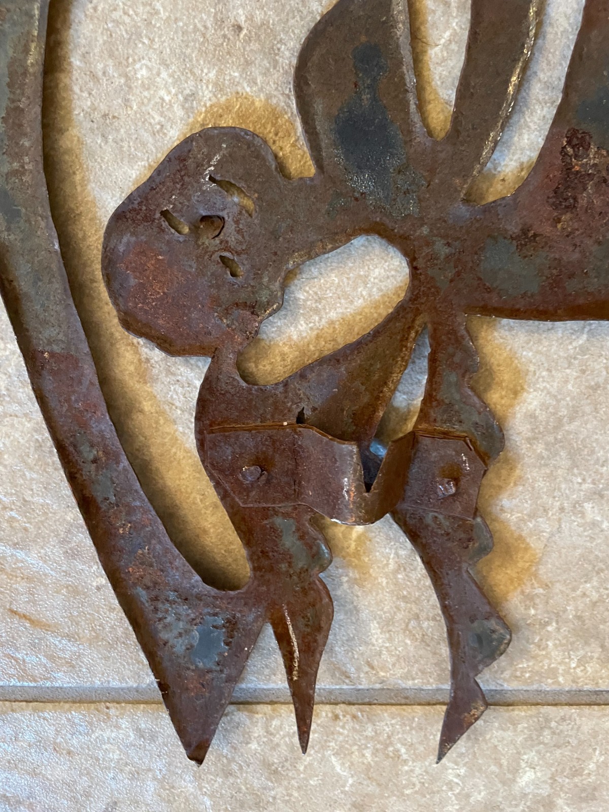 Murat Brierre ( d. 1988) Metal Sculpture Star Figure 19&Prime; Across Patina Steel