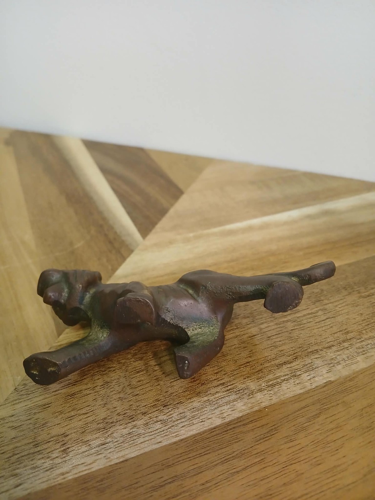 VINTAGE TIGER SCULPTURE brass or bronze HEAVY paper weight desk metal art piece