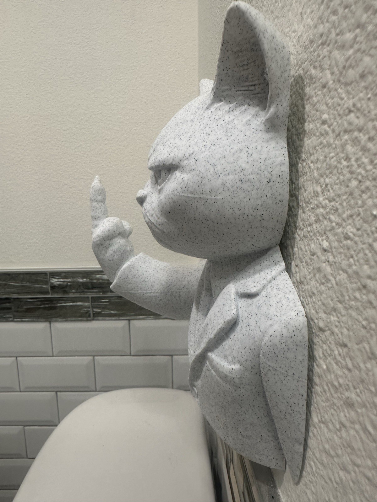Grumpy Business Cat Middle Finger Wall Art Funny Wall Decor 9” Unique Home Decor