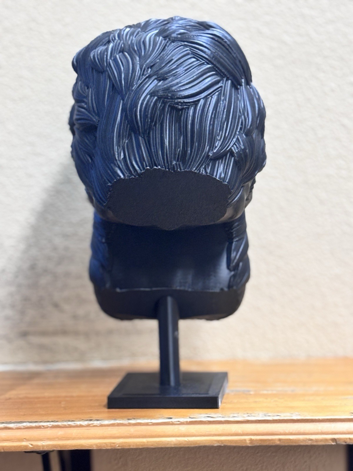 Bearded Skull Bust Sculpture Plastic 3D Modeled Medium Art Decor 9in