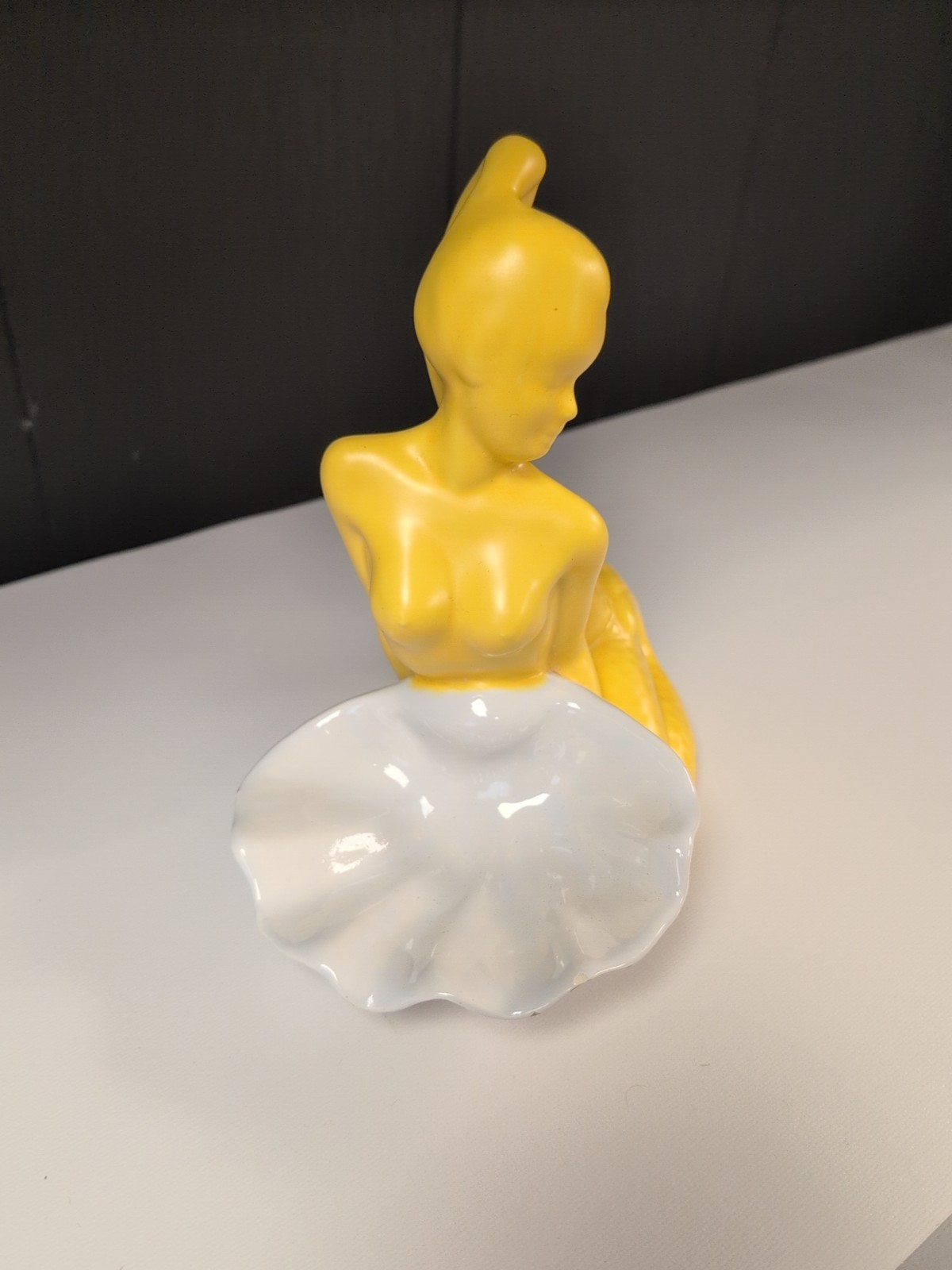 Vintage 1970s Mermaid Glazed Ceramic Trinket Dish Soap Holder MCM Style Retro