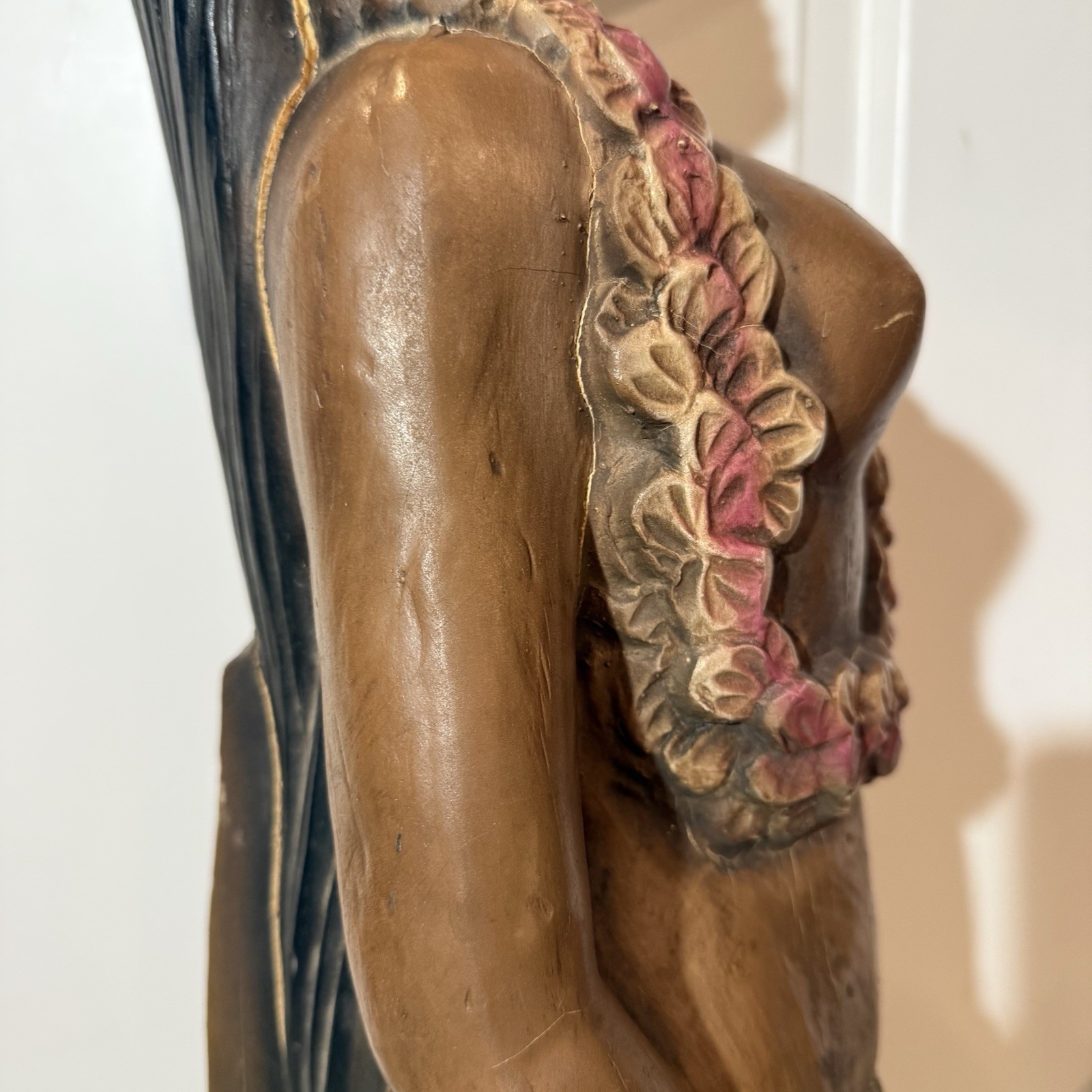 Vintage Alfco NY Polynesian Maiden Ship Figurehead Hawaiian Nautical Statue Bust