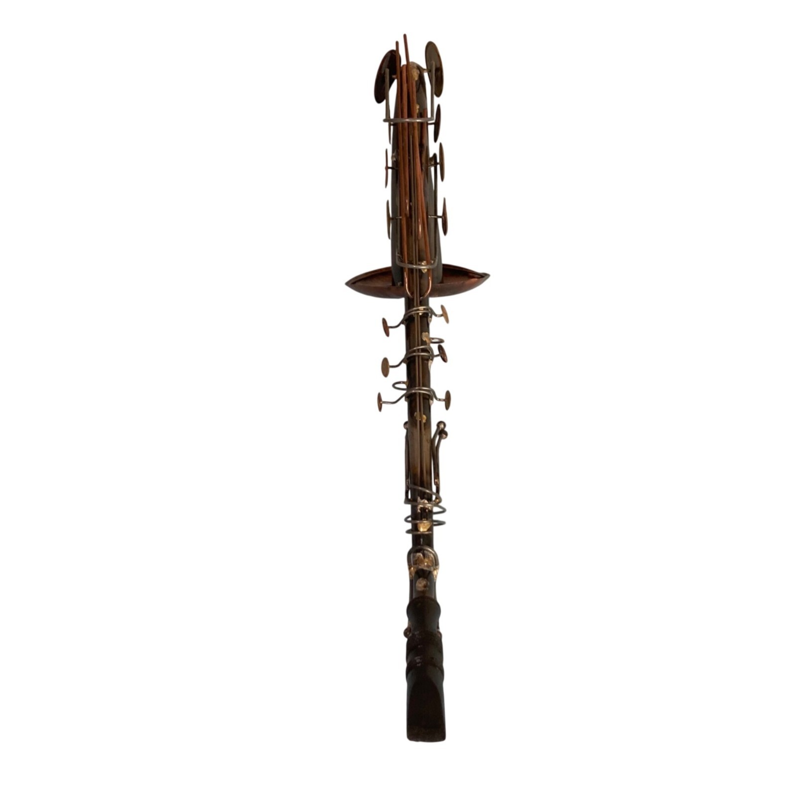 Saxophone Mixed Media Metal Art Sculpture Retro Jazz Brutalist MCM Wall or Table