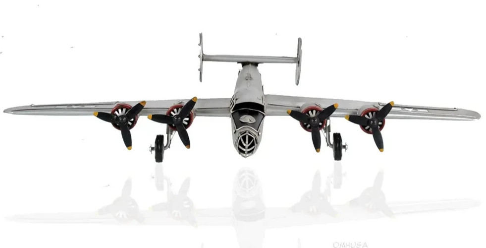 Consolidated B-24 Liberator 1941 Bomber Metal Model 13.25&Prime; WWII Airplane Decor