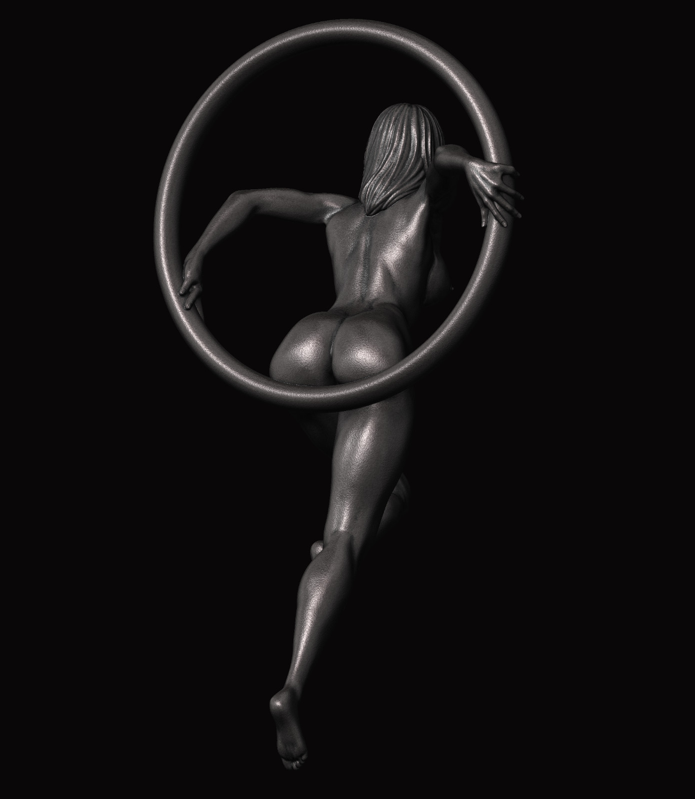 Nude Female Figure Quality Bronze Pendant/ Style 1, By Artist: