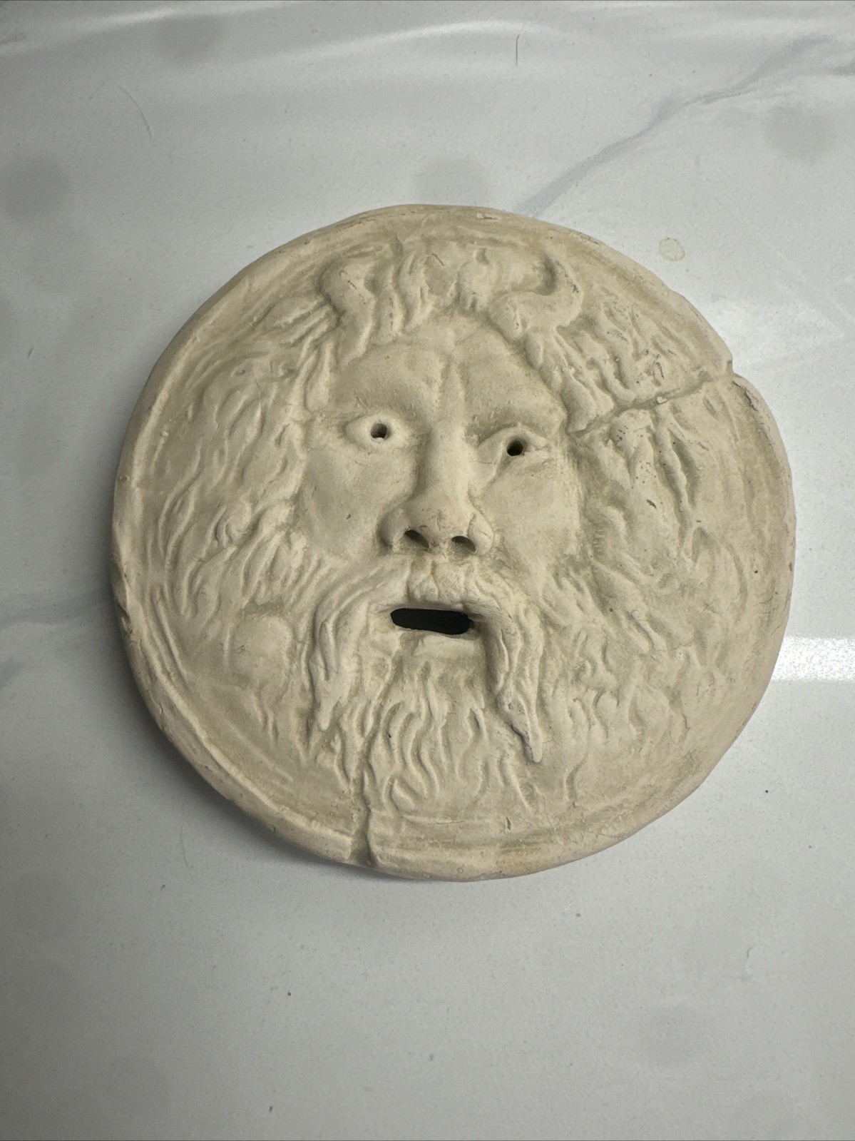 Stamped Mouth of Truth Bocca della Verita Sculpture Domenico Persiani Rome 6 In