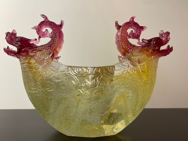 Liuli Gongfang -Imminent Beauty- Limited Ed. Paté de verre Sculpture, Signed/Box