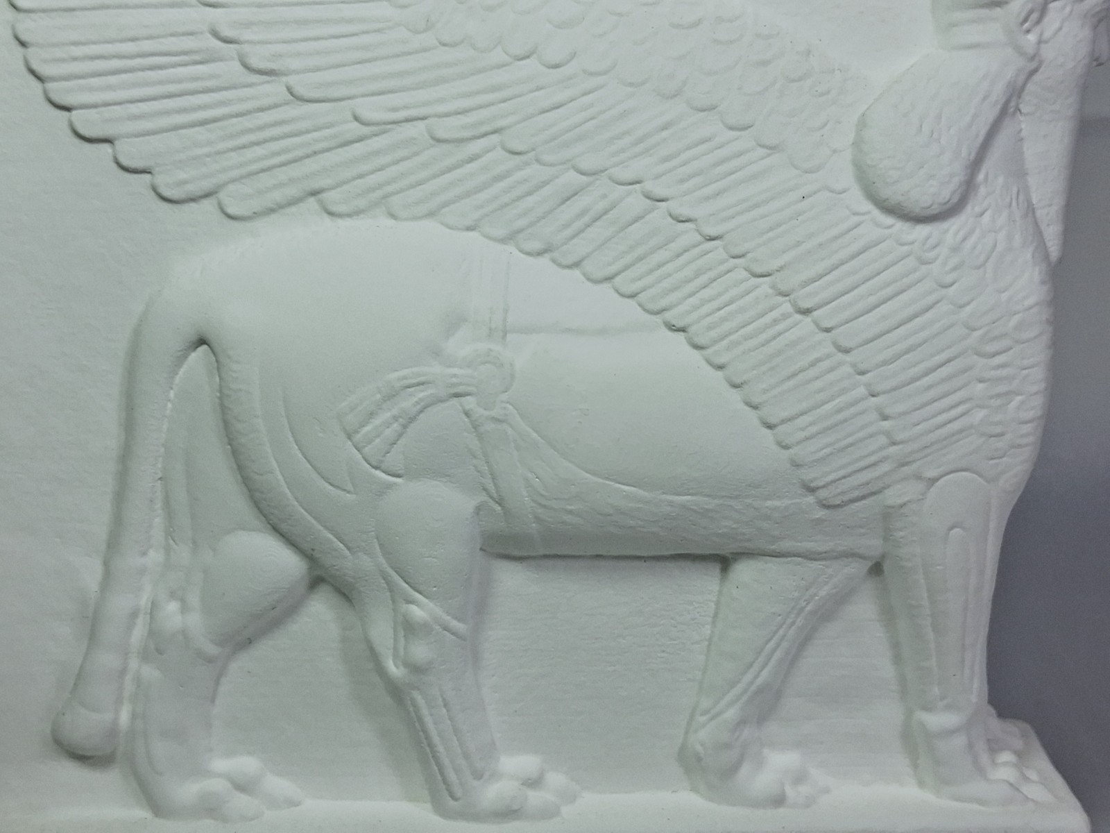 Lamassu Mesopotamia Mythological 3D Printed Statue Sculpture Pure White Nice