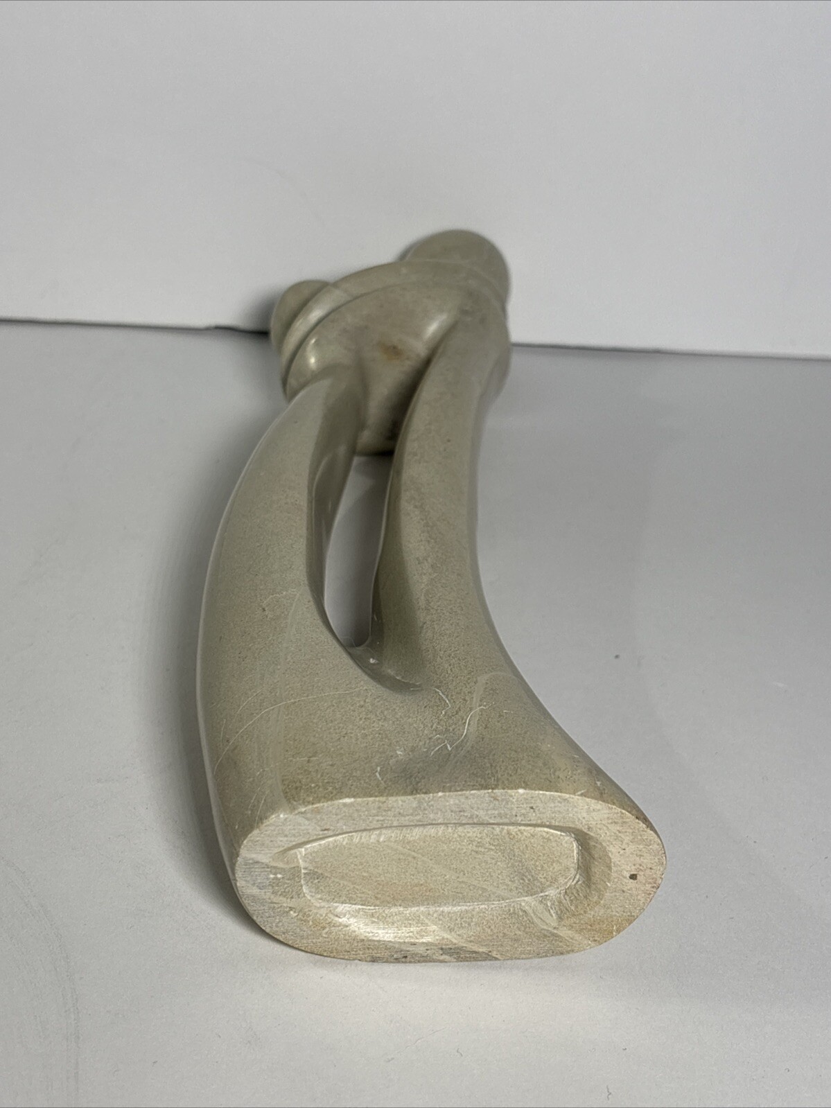 Modernism Art 11” Soap Stone Sculpture of Two People Embracing – Figurine