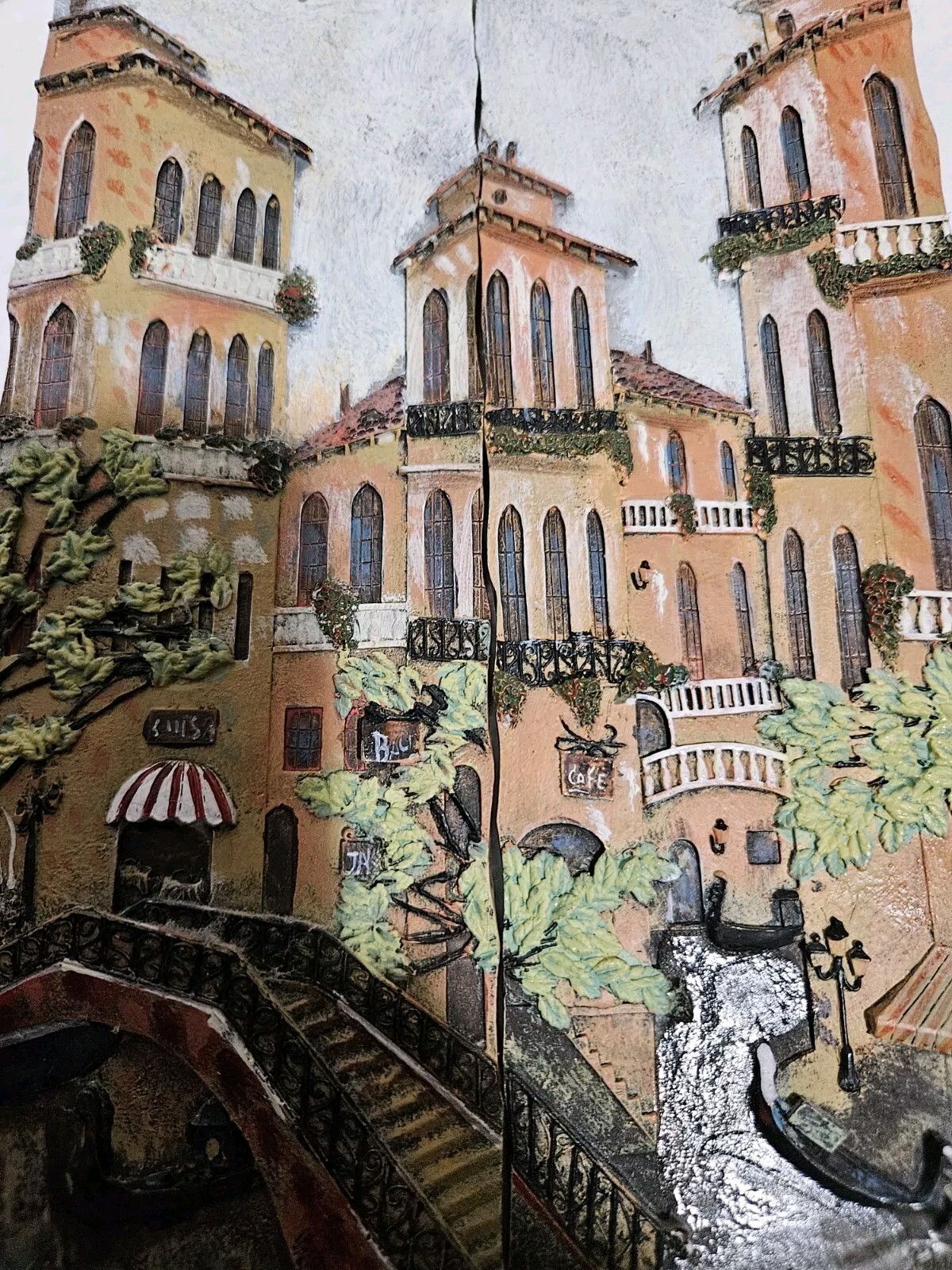 Ruane Manning Set of 2 Resin 3D Wall Art Sculpture Venice scenes 9&Prime;x3.25” »