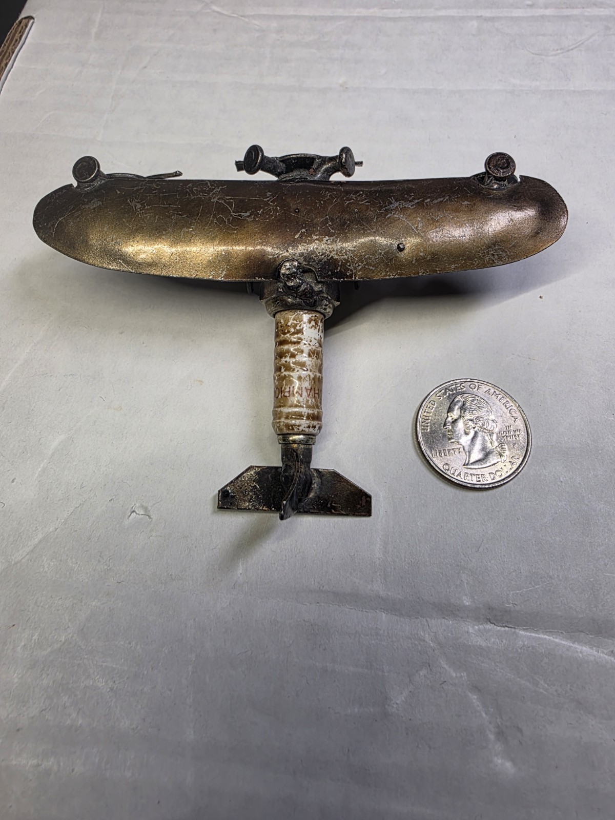 Handmade Metal Vintage Airplane Assemblage Automobilia Spark Plug Art