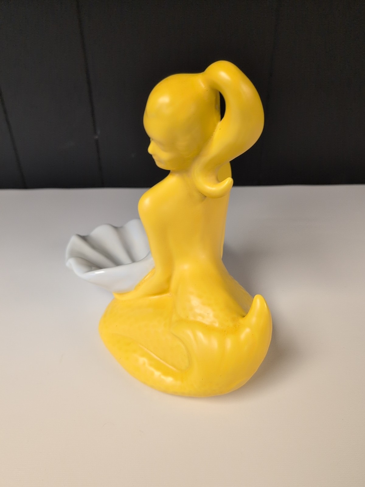 Vintage 1970s Mermaid Glazed Ceramic Trinket Dish Soap Holder MCM Style Retro