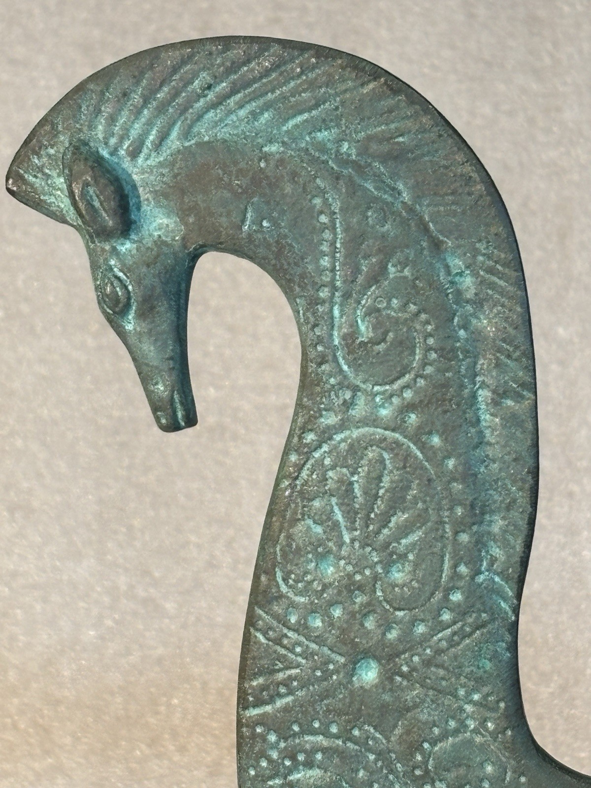 1960’s MCM Bronze Etruscan Art Sculpture Francesco Simoncini Italy Granite Base
