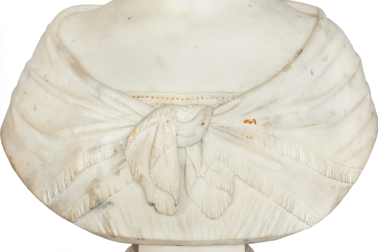 English Antique Marble Bust “Lady Layard” by John Warrington Wood ca. 1870