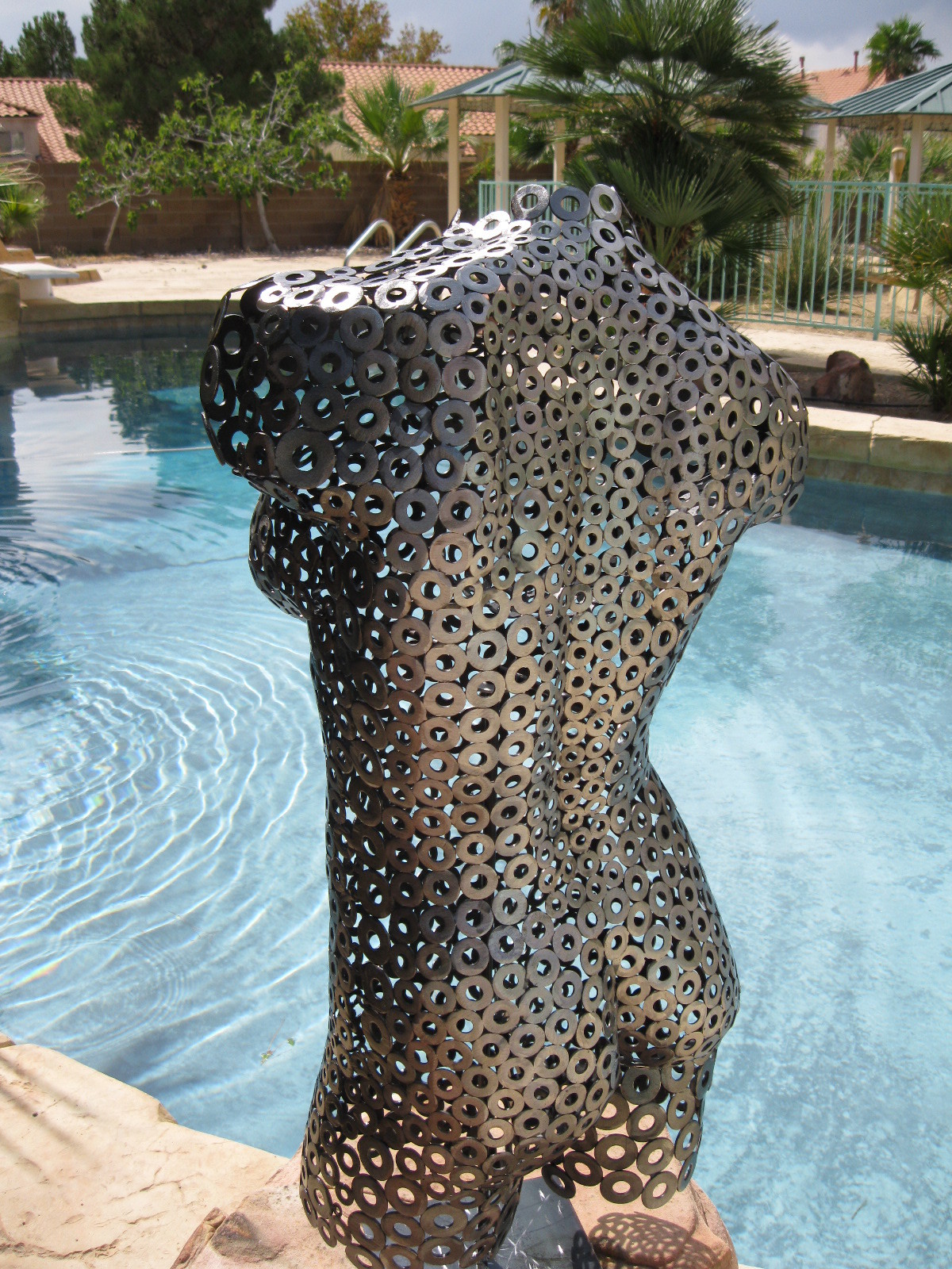 Black Metal Art Sculpture Home Decor female torso by Holly Lentz
