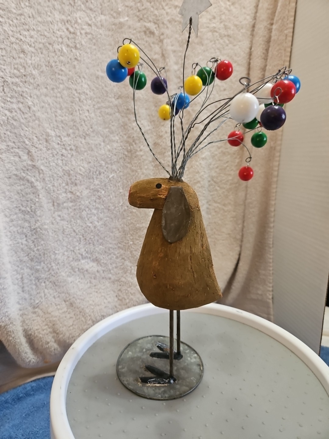 Unique One Of A Kind WIMSEY AMERICAN FOLK ART – BALLOON HEAD DOG SCULPTURE