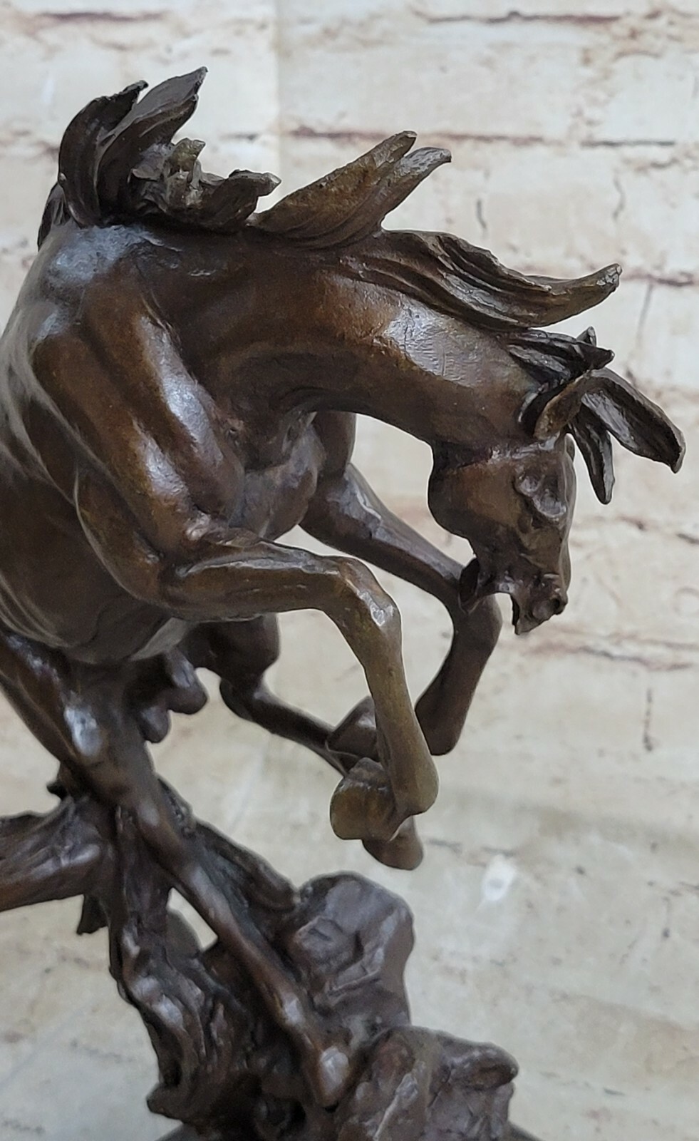 Rearing Horse Trainer Equestrian Artwork Art Bronze Marble Statue Sculpture Gift