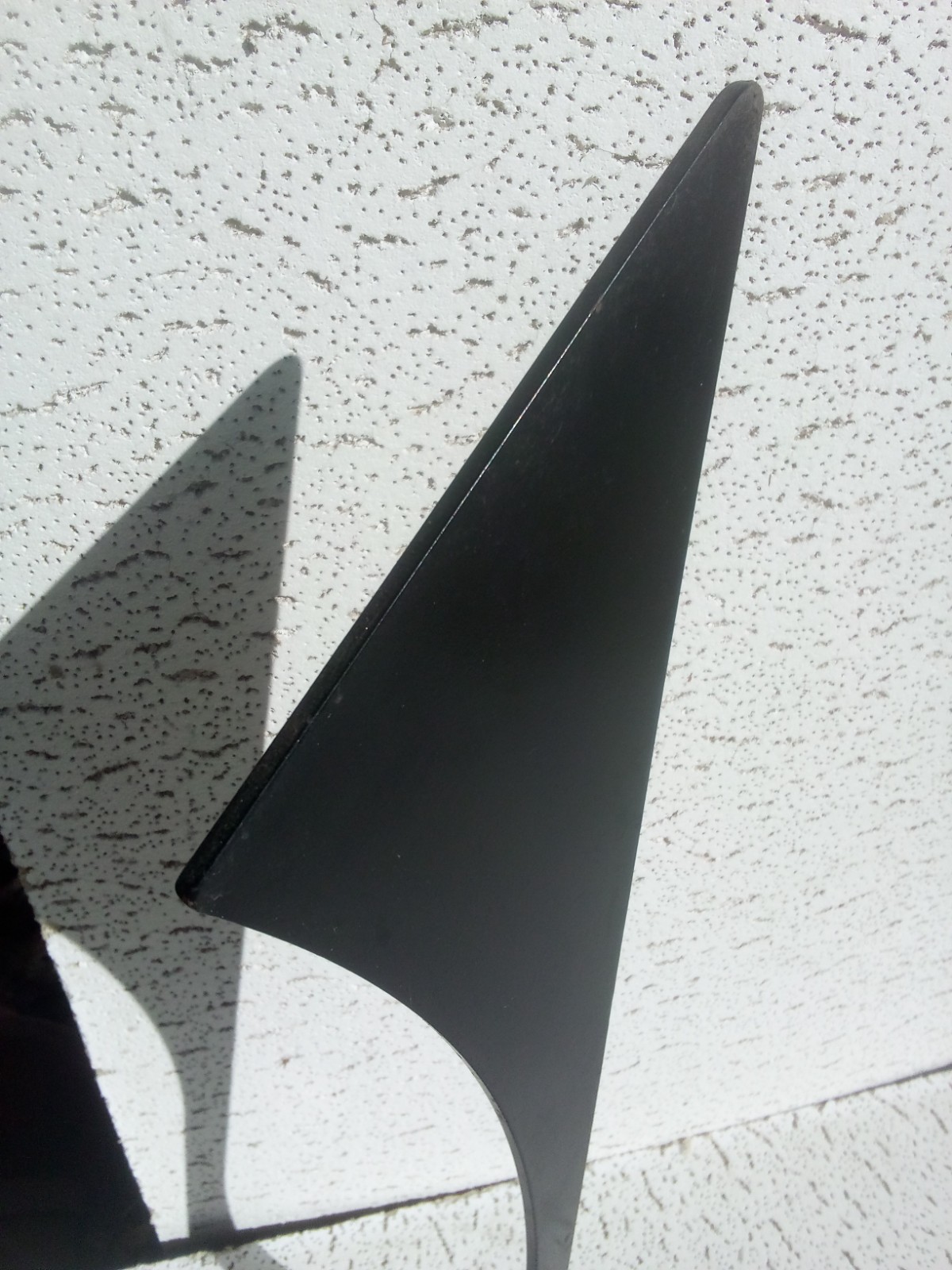 Modern Abstract Metal Art Sculpture 24 1/4&Prime; STRENGTH Symbol W/ Base Gloss Black