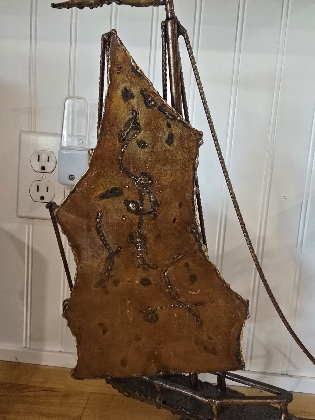 MCM Sailboat Metalware Sculpture Nautical Art Vintage 17&Prime;×11&Prime;×6&Prime; Sailing 1960-70