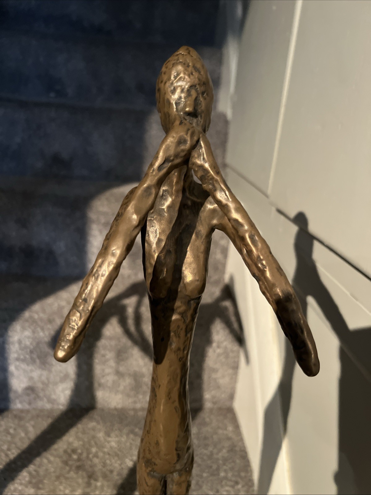 Resin Bronze Colored Skinny Sculpture See Hear Speak No Evil Phillips Collection