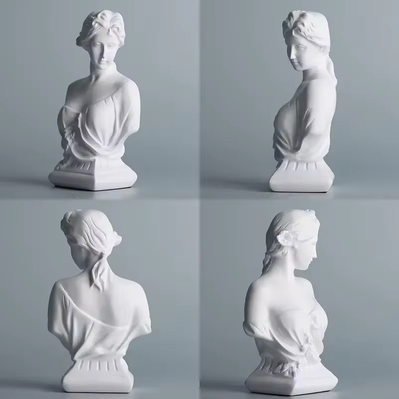 12&Prime; Classical Maiden Bust Statue Young Woman Sculpture Modern Home Office Decor