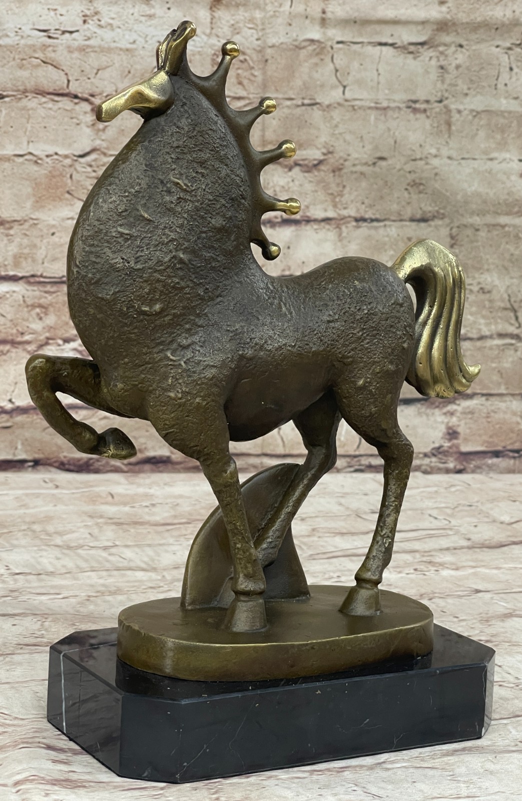 Rare Vintage Milo Bronze Horse Sculpture Abstract Modern Art Figurine Home Decor
