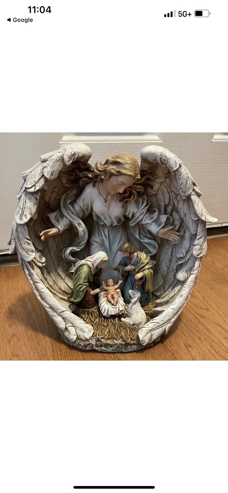 Napco Guardian Angel with Holy Family Christmas Decoration 11×11