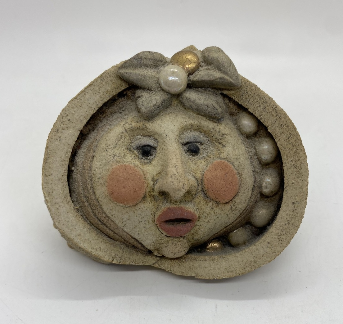 Dane Burr Anthropomorphic Rattle Handmade Pottery Sculpture 4” x 3.25”