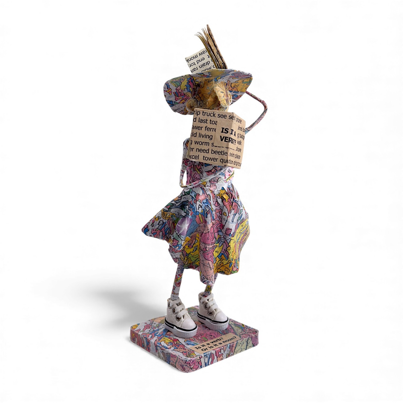 Kathy Ross Sculpture 2018 Mixed Media Maps Art Papier Mache OOAK Dark Academia