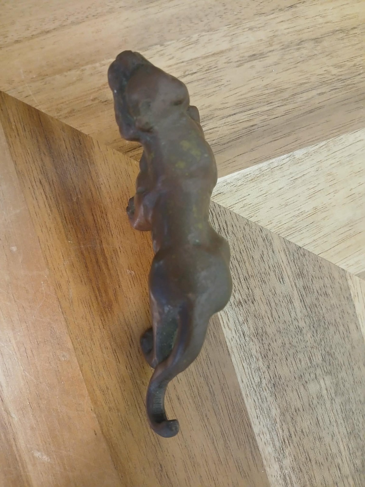 VINTAGE TIGER SCULPTURE brass or bronze HEAVY paper weight desk metal art piece