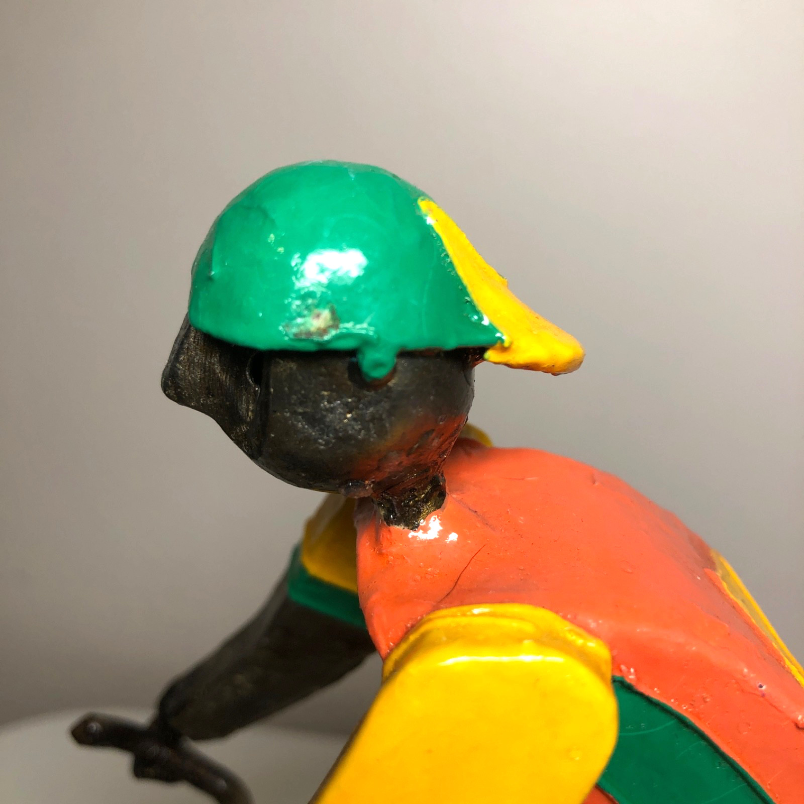 Vintage Manuel Felguérez Metal Art Sculpture Cyclist Bold Color 1960&rsquo;s Abstract