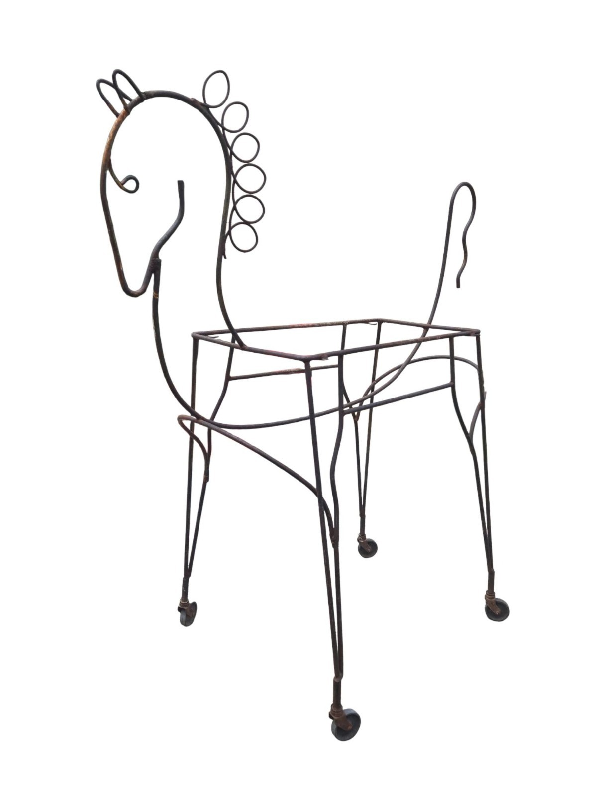 John Risley Horse Shaped Bar Cart Mid Century Sculpture MCM 1950s Retro Decor