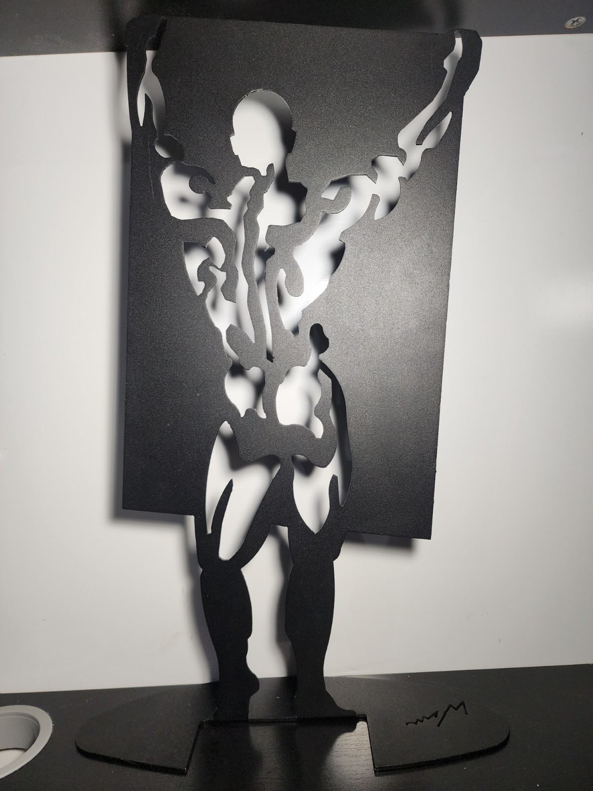 BLACK STEEL ART 20&Prime; BODY SCULPTURE BY WIM GRIFFITH