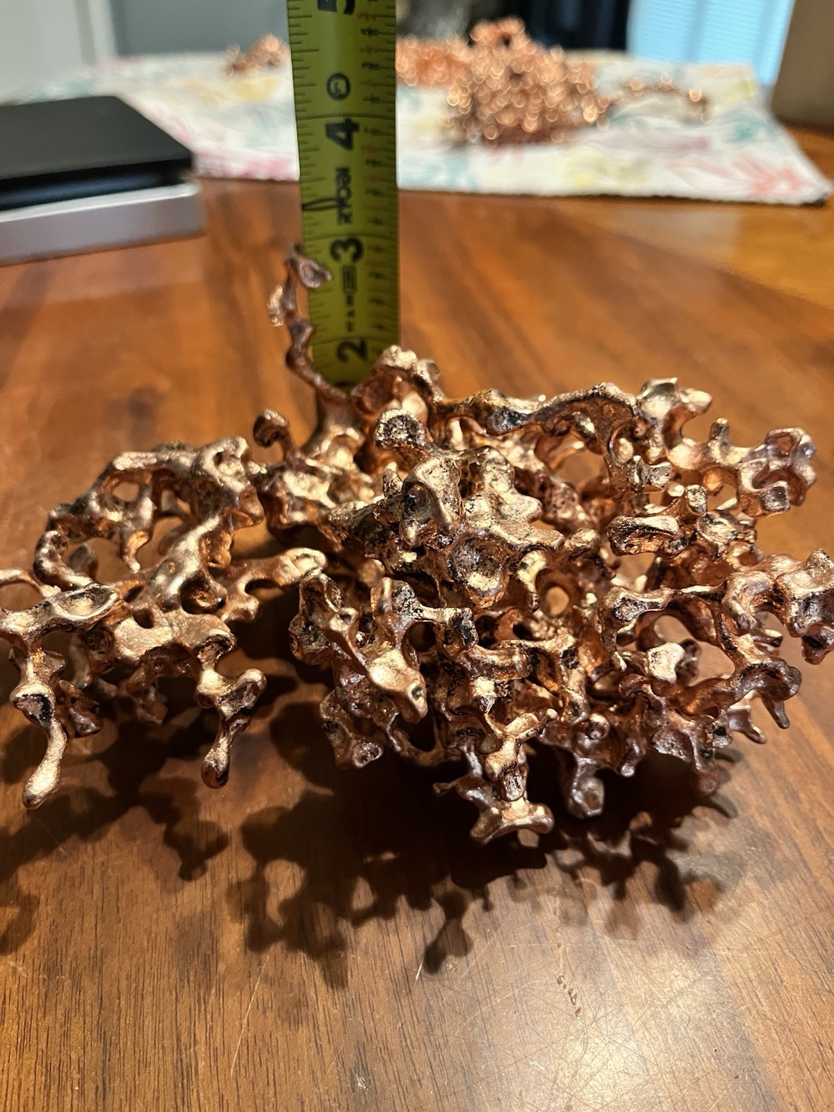 Copper Coral Hand Poured Copper Art Piece Abstract Sculpture Modern Art