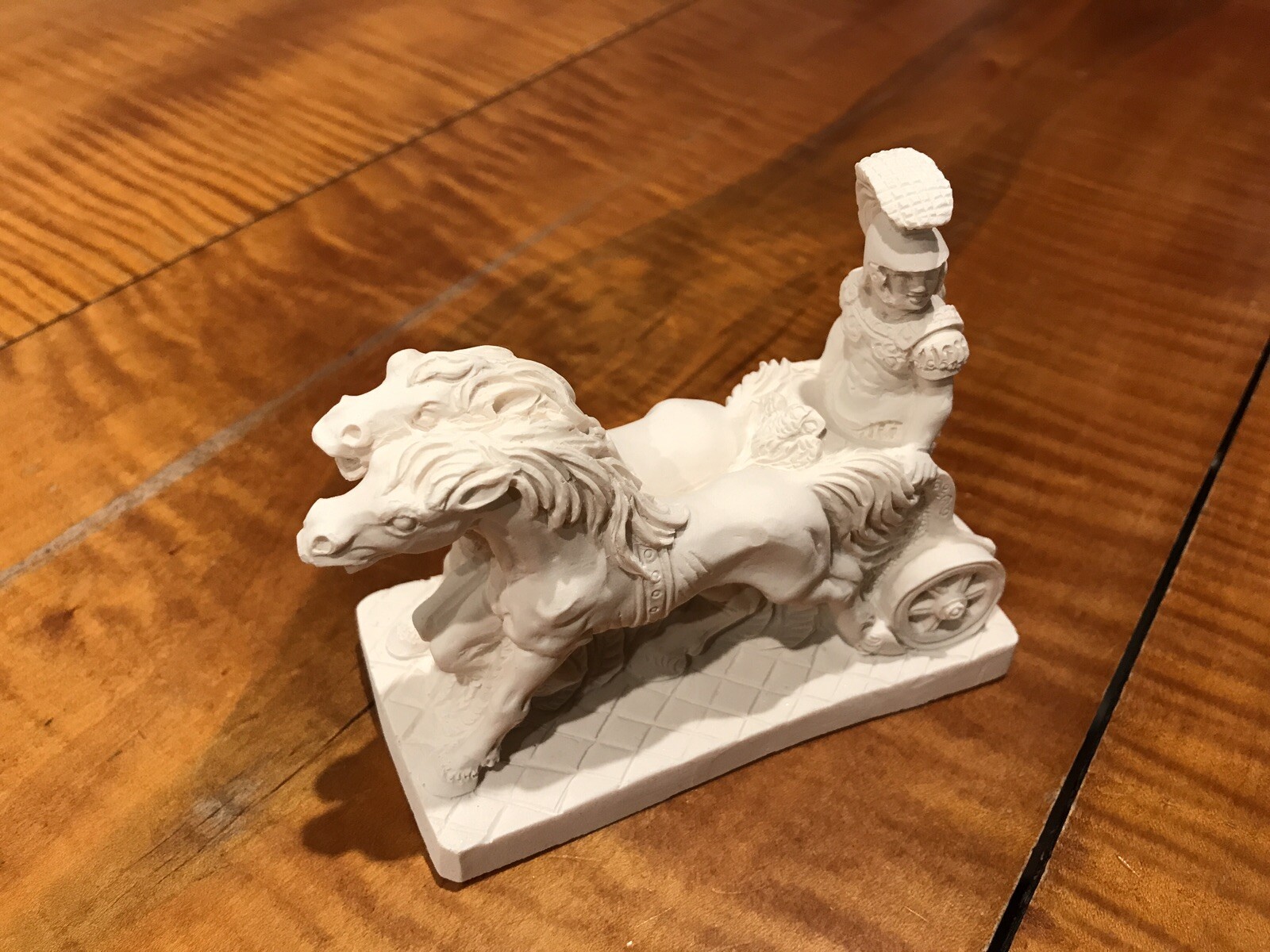 Gladiator Chariot Horses sculpture figure Alabaster Lorenzo L. Toni Roman MCM