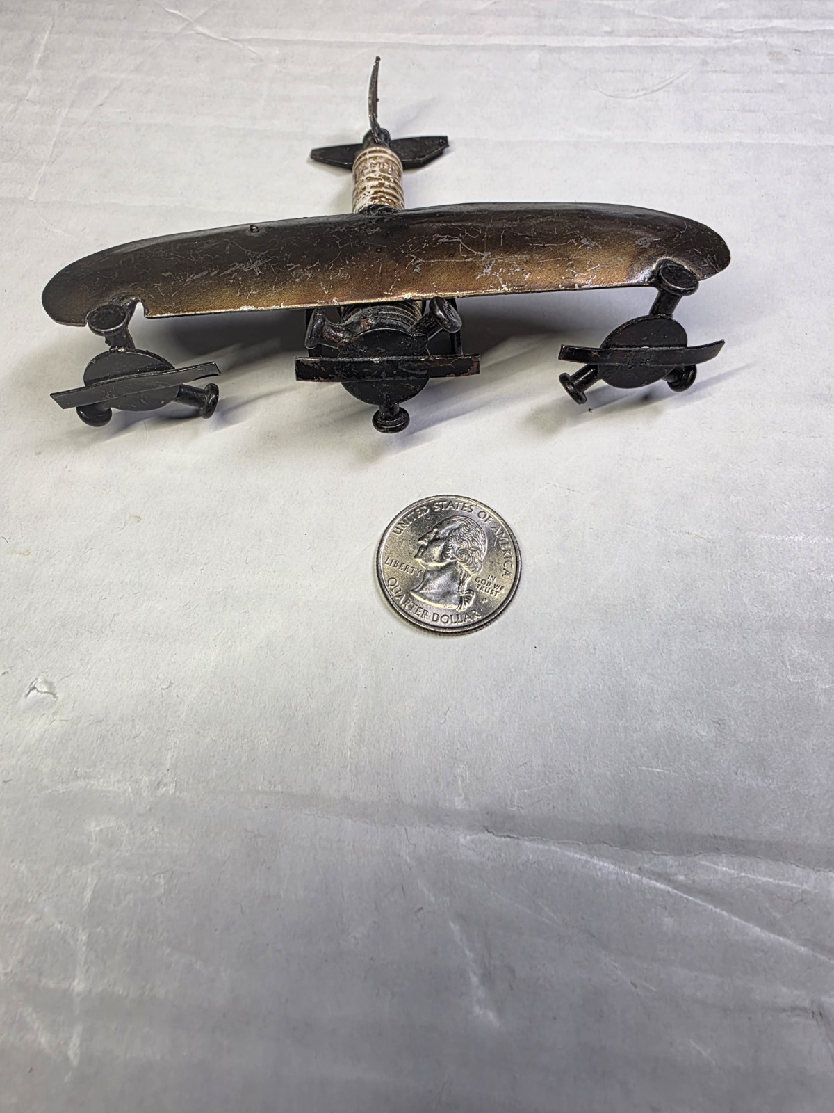 Handmade Metal Vintage Airplane Assemblage Automobilia Spark Plug Art