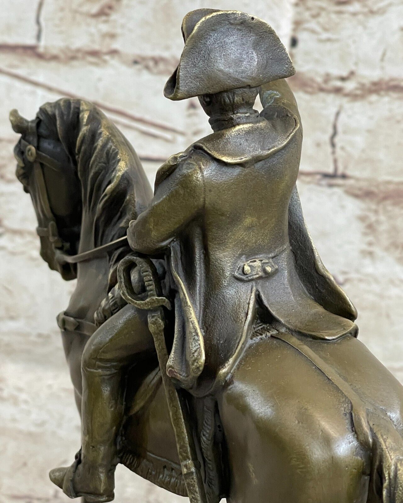 Handcrafted General Great Soldier Napoleon Bonaparte Bronze Sculpture Marble NR
