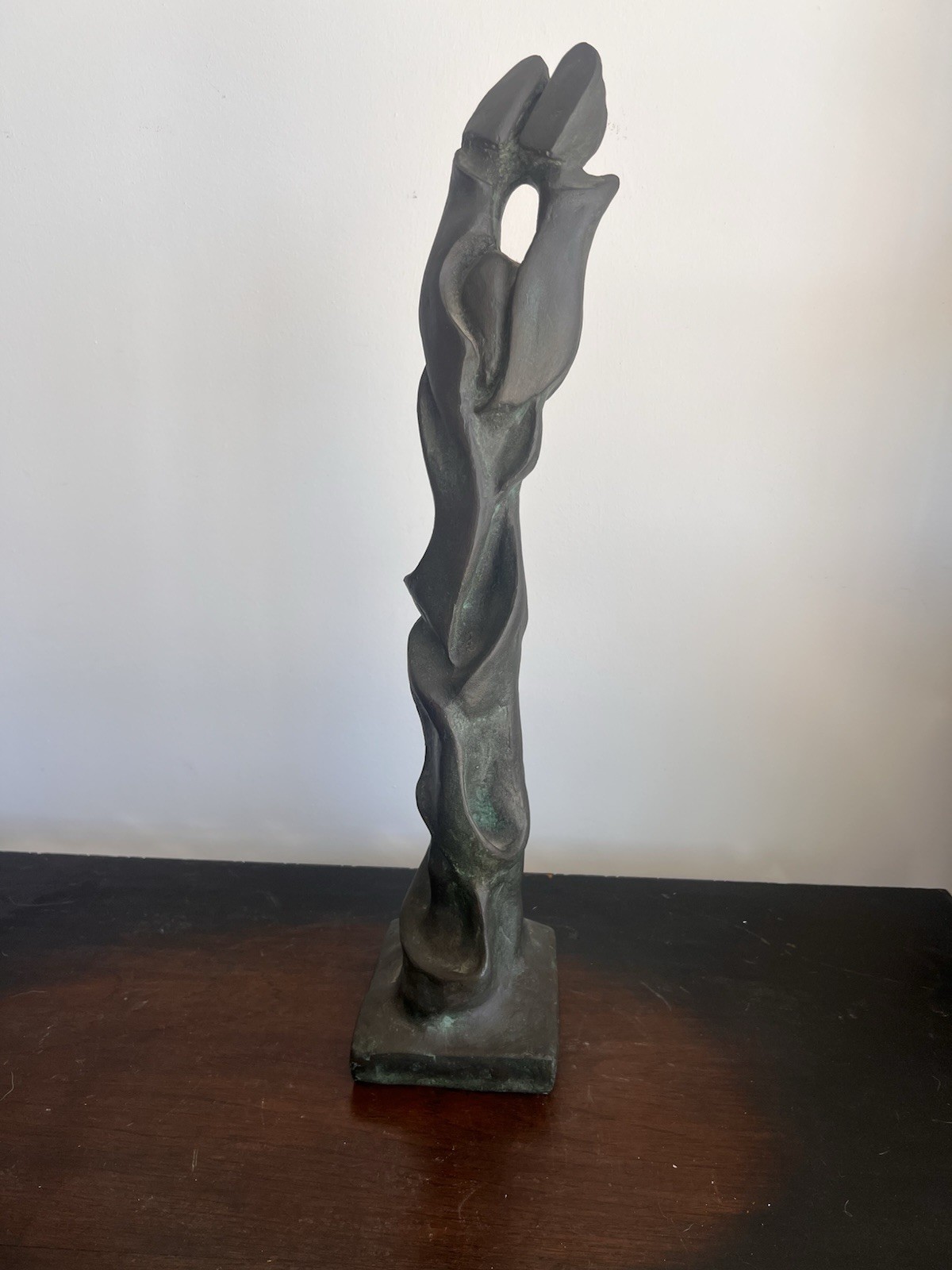 Rare Vintage Bronze Figural Couple Sculpture Signed JM Luxury Decor Accent
