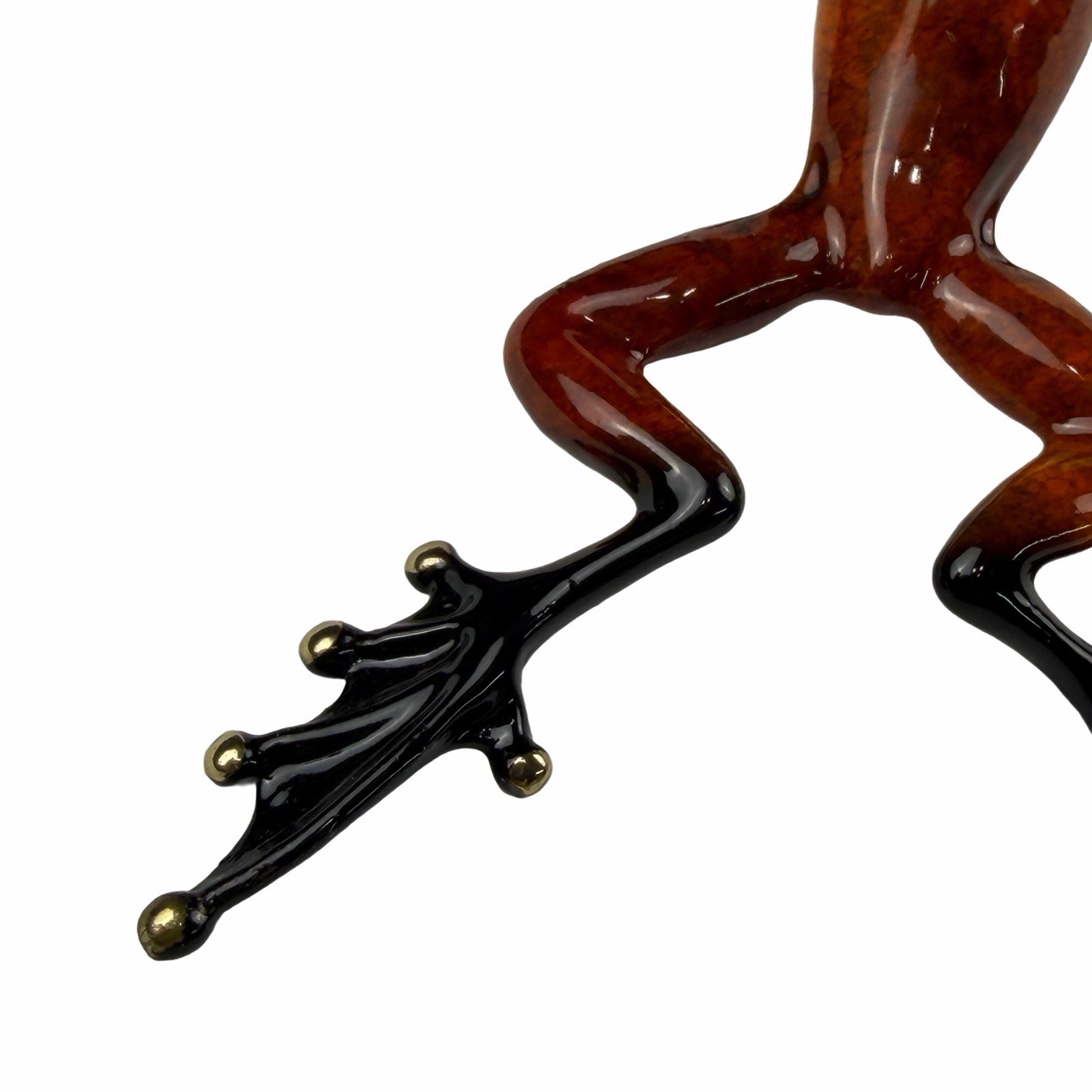 Sunset Frogman Mini Bronze Sculpture by Tim Cotterill 3.75” Frog Red