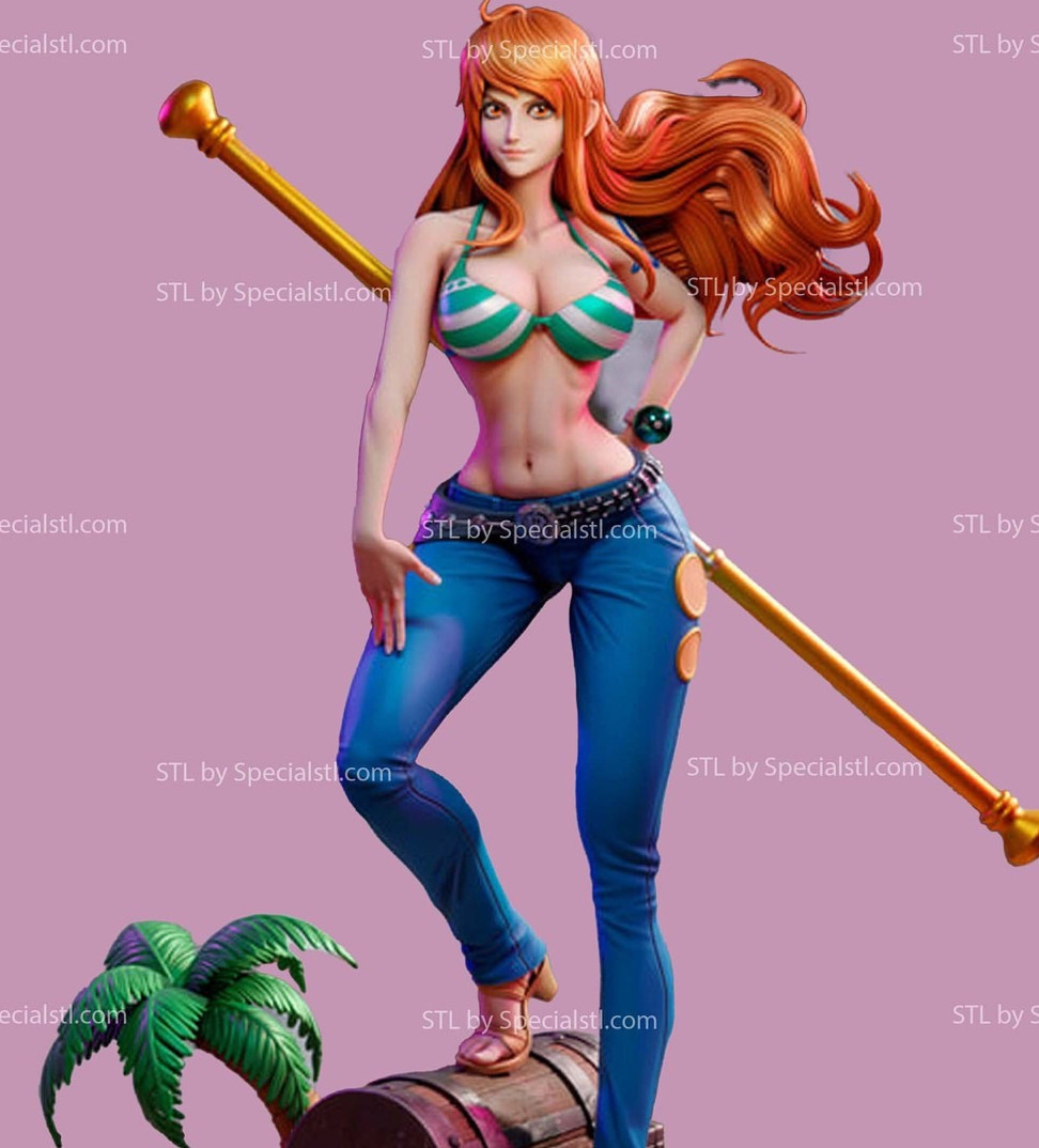 Nami Sexy Bikini Island One Piece V3! 3D Printed 16k! HandPainted or Unpainted!